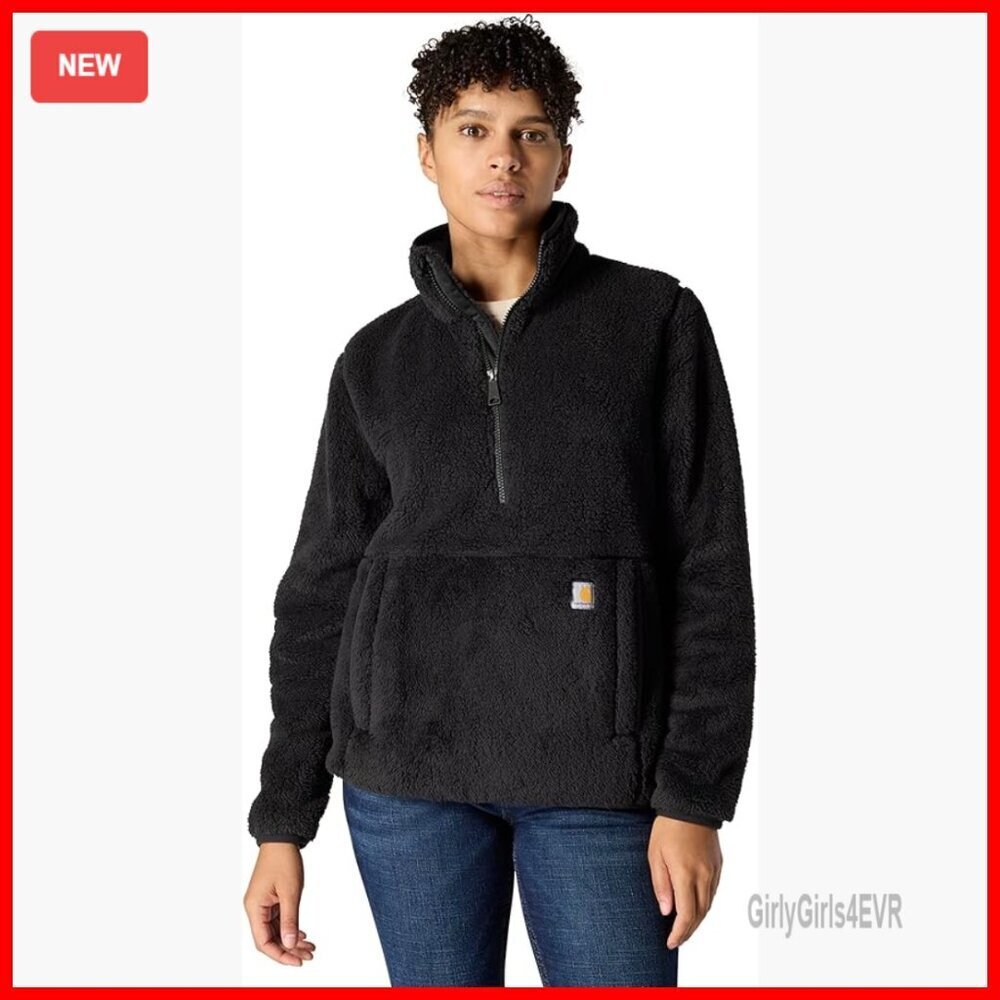 Loose Fit Fleece Pullover with Zipper Pockets, Elastic Cuffs
